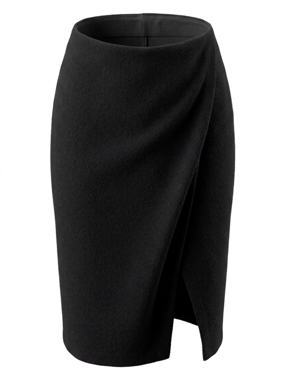 NIC+ZOE Black Faux Wrap-Style Pencil Skirt